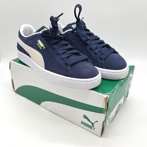 PUMA Suede Classic XXI Jr Sneakers Youth‎ Size 4C Peacoat White Shoes